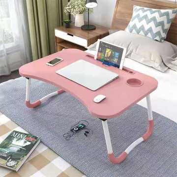 Portable Folding Laptop Stand Holder Study Table Desk Wooden Foldable Computer Desk for Bed Sofa Tea Serving Table Stand
