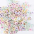 New Luminous Acrylic Number Beads 4*7mm Coin Round Plastic Jewelry Lucite Bracelet Spacer 0-9 Ornament Beading Material 3600pcs