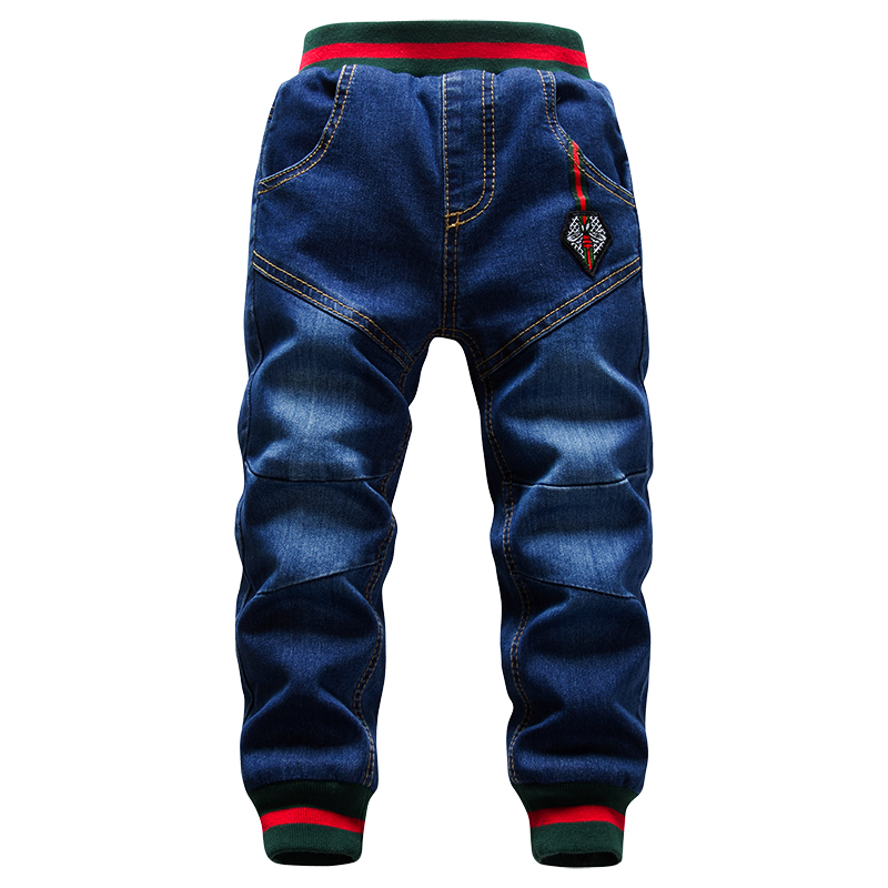 Winter Big Boys Jeans Trousers 2-14Yrs Kids Thicken Add Wool Pant Casual Washing Blue Jeans Denim Velvet Outerwear Warm Trousers