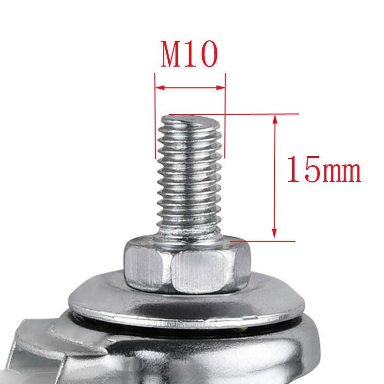 4 Pcs/Lot 2 Inch M10 Thread Pvc Caster Diameter 5cm Furniture Universal Wheel Screw Rod Mute Wear-resistant
