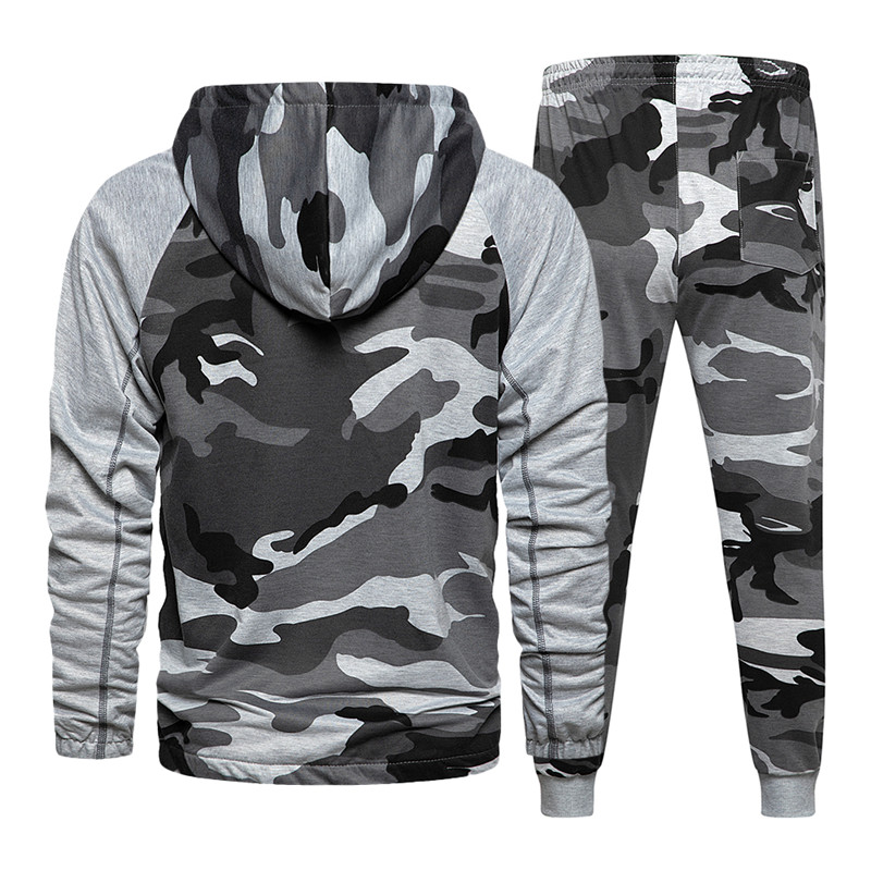 2 Pieces Sets Tracksuit Men Hooded Sweatshirt+pants Pullover Hoodie Sportwear Suit Male Camouflage Joggers Winter Sets Clothes