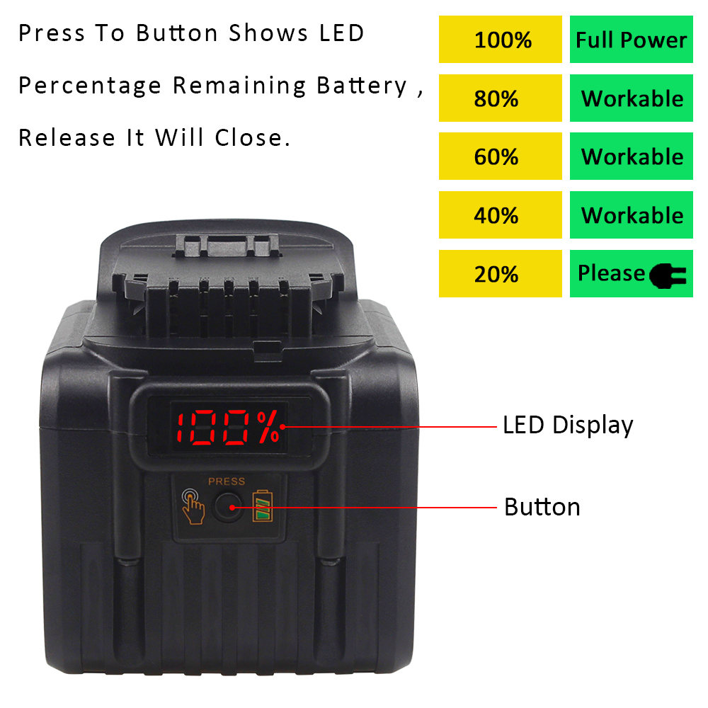 Waitley 18V 9.0Ah MAX XR Lithium Ion Battery Replacement for Dewalt Power Tool 9000mAh DCB184 DCB181 DCB201 DCB200 20V 18 v 9A