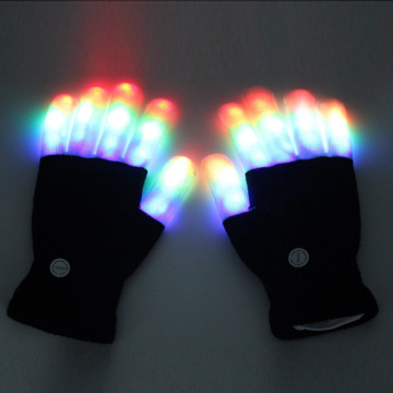 LED Flashing Magic Gloves for Kid Adult Glow In The Dark Light Up Finger Tip Lighting Toys for Children Novelty Christmas Goods