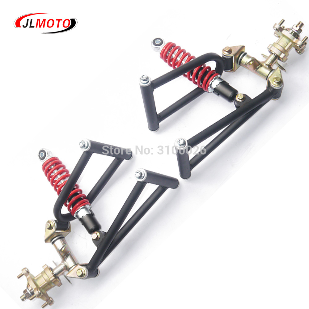 1Set 285mm Suspension Swing A Arm Upper/Lower Steering Knuckle Spindle with Brake Disc 4 STUD Wheel Hub Fit For Buggy ATV Parts