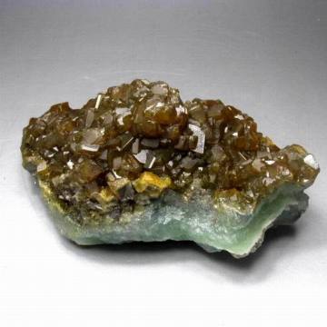 1478g Golden Baryte/Barite on Green Fluorite - crystals and stones healing Mineral specimen Home Decor feng shui decoration