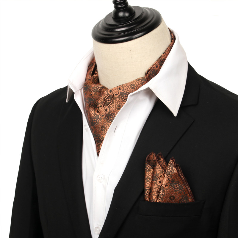 Men's Vintage Necktie Formal Cravat Ascot Scrunch Self British Polka Dot Gentleman Polyester Silk Paisley Neck Tie Luxury Ties