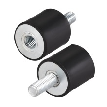 UXCEL 2PCS M8/10 Thread Rubber Mounts Vibration Isolators Cylindrical Shock Absorber with Studs Dowel Fasteners Hardware