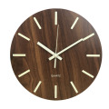 Wooden Silent Luminous Wall Clock Large Scale Quartz Battery Non Ticking Glow In Dark Office Home Decor Minimalist Easy To Read