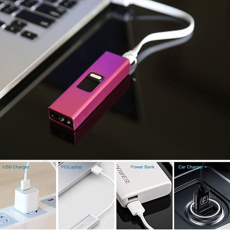 USB Arc Lighter for Candle Kitchen Fireplace Cigarette Multi-purpose Mini Electric Lighters with LED Light