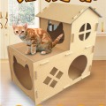 cardboard box playhouse for cats
