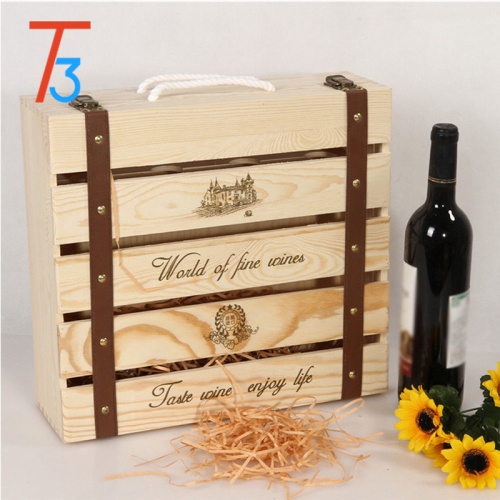 Supply Wholesale Unfinished Wooden 4 Bottle Wine Boxes with High Quality