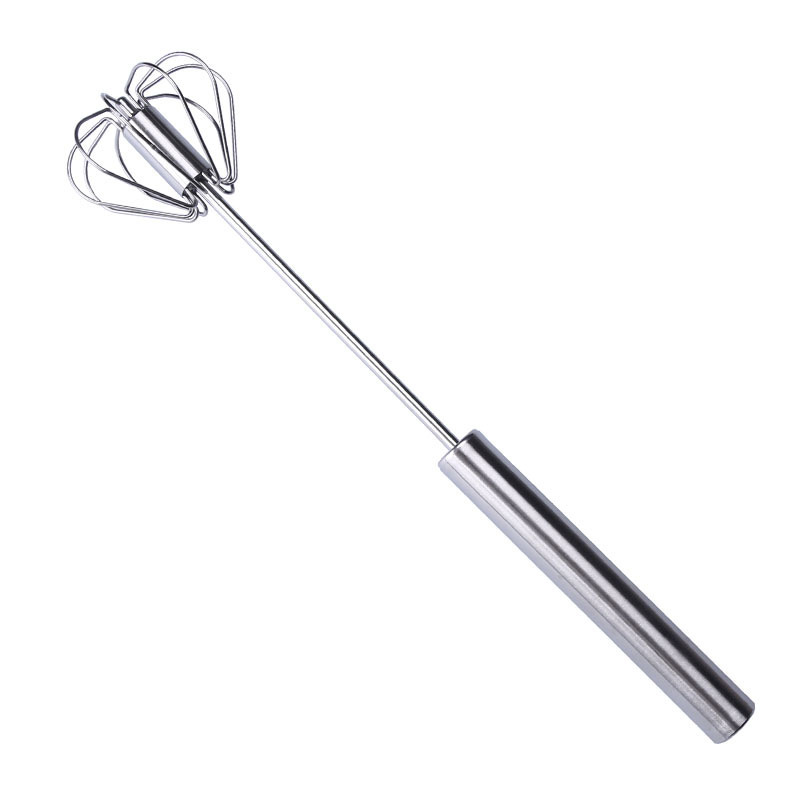 2020 New Semi-automatic Egg Beater 304 Stainless Steel Egg Whisk Manual Hand Mixer Self Turning Egg Stirrer Kitchen Egg Tools