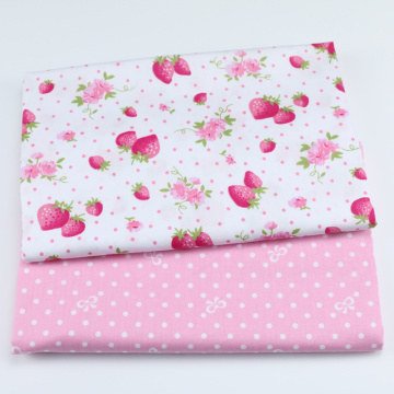 Strawberry Dot Bowknot Cotton Sewing Fabric For Bbay, Home Textile Quilt Cover Material DIY Patchwork Cloth Child Fabrics