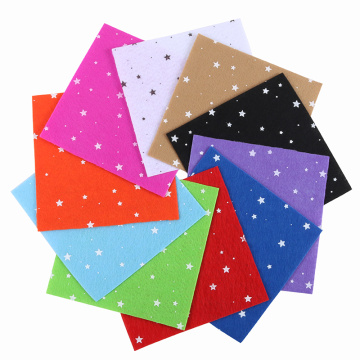 Nanchuang 1mm Thickness Stars Printed Non Woven Felt Fabric For DIY Handmade Sewing Doll&Crafts Material 10Pcs/Pack 15x15cm
