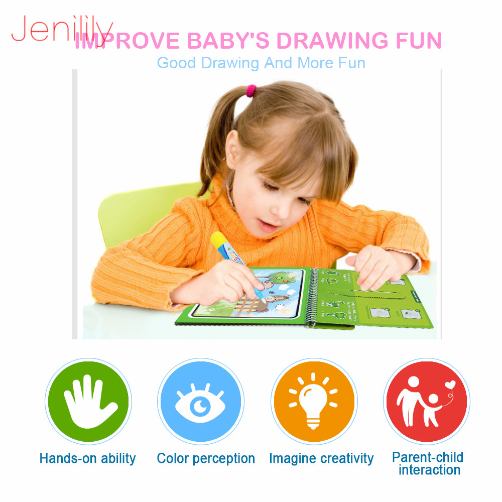 Magic Water Drawing Book Coloring Book Doodle with Magic Pen Painting Board For Children Education Drawing Toy