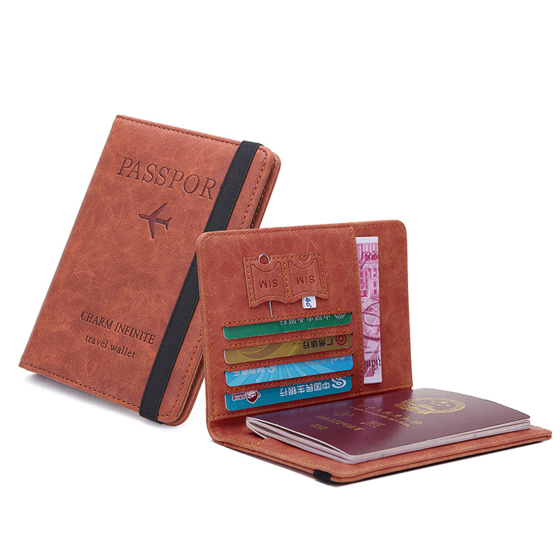 2020 Women Men RFID Card Holder Multi-Function Vintage ID Bank Card Bag PU Leather Wallet Case Travel Accessories