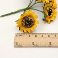 12pcs/lot 3cm Mini Silk Sunflower Gerbera Artificial Flower Wedding Dresser DIY Wreath Gift Box Cut & Clip Craft Fake Flower