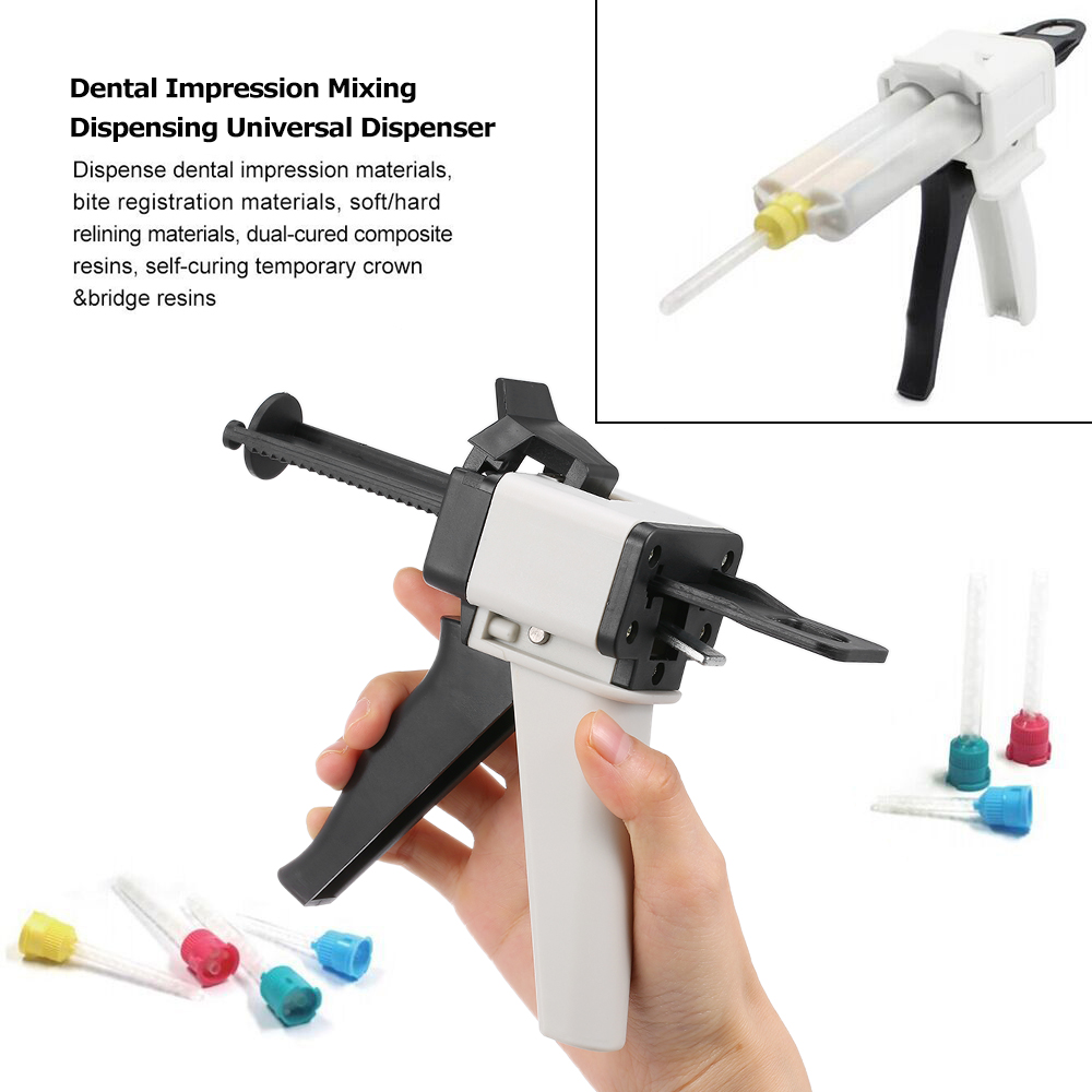 1pcs Dental Impression/Material Mixing Dispensing Delivery/Gun 10:1 Ratio Silicon Rubber Cartridge Dispenser 50ml Oral Care Tool