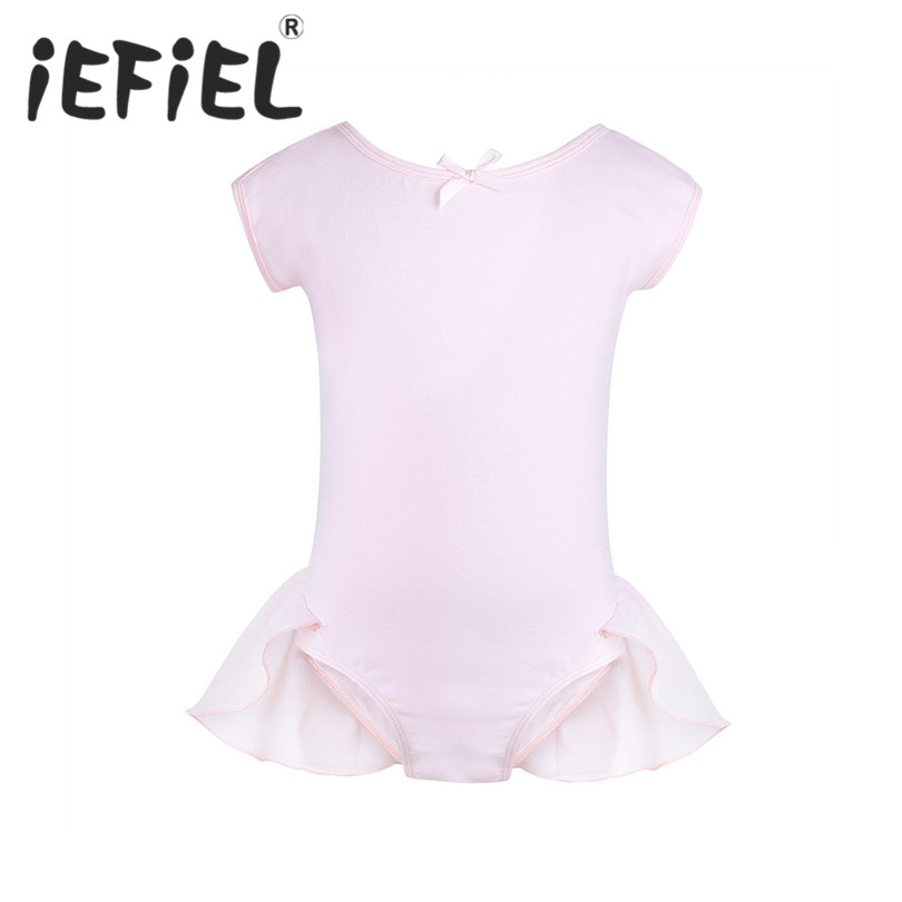 iEFiEL Children Girls Gymnastic Ballet Leotard Tutu Dance Dress Short Sleeve Kids Princess Ballerina Fairy Fancy Party Dancewear
