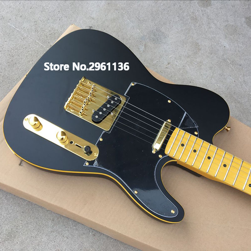 High quality electric guitar,TL style,Basswood body with Maple neck,Black matte paint,Custom electric guitar,free shipping