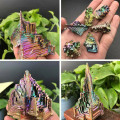 Bismuth crystal metal crystal ore jewelry ornaments Natural Quartz Crystal Rainbow Titanium Cluster Specimen Healing