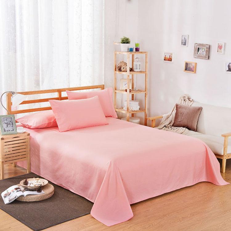 ropa de cama Solid color polyester cotton bed sheet hotel home 1.2 / 1.5 / 1.8 / 2 m bed factory wholesale can be customized