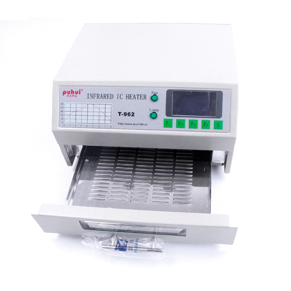 T962 New Version Reflow Solder Oven BGA SMD SMT Rework Sation Reflow Wave Oven PUHUI T-962 Infrared IC Heater With Smoke Channel