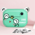 Print Camera Kids Camera Zero Ink Digital Camera with Thermal Printing Paper and Cartoon Stickers Children Toy Camera