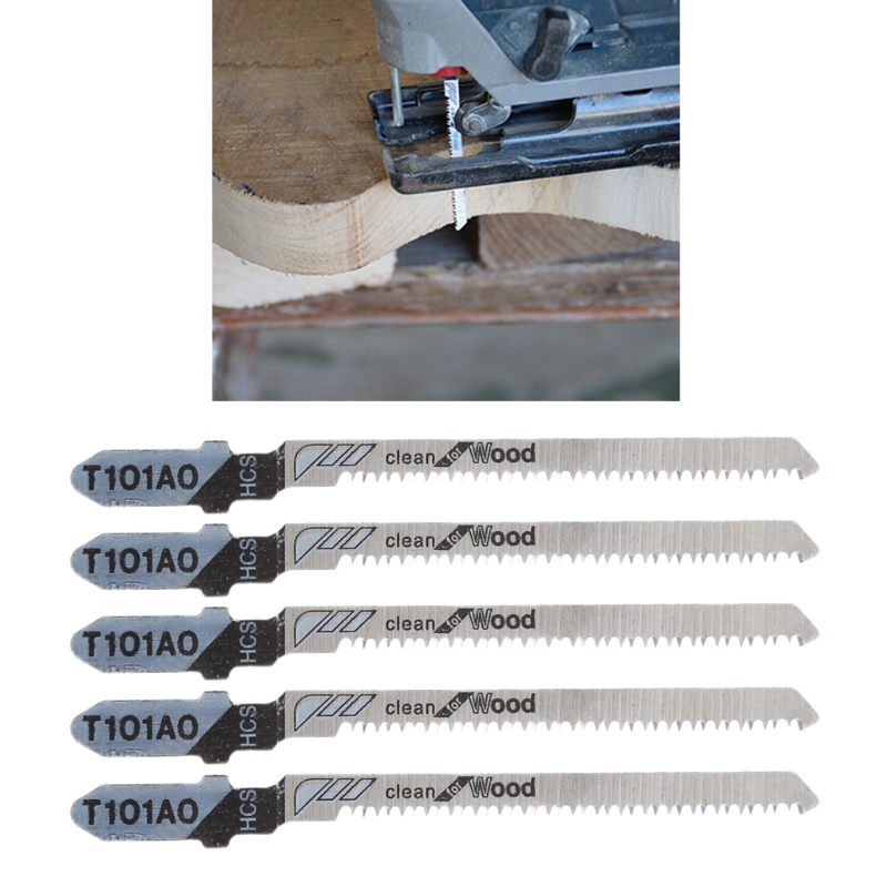 T101AO HCS T-Shank Jigsaw Blades Curve Cutting Tool Kits For Wood Plastic 5PCS/SET