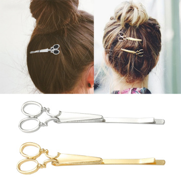 Gold/silver Color Creative Scissors Shape Lady Girls Hair Clip Hair Barrette Delicate Hair Pin Hair Decorations Accessories