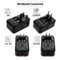 SeenDa International Travel Adapter Universal Power Adapter Smart Timing Charger 2 USB Worldwide Wall Charger for UK/EU/AU/Asia