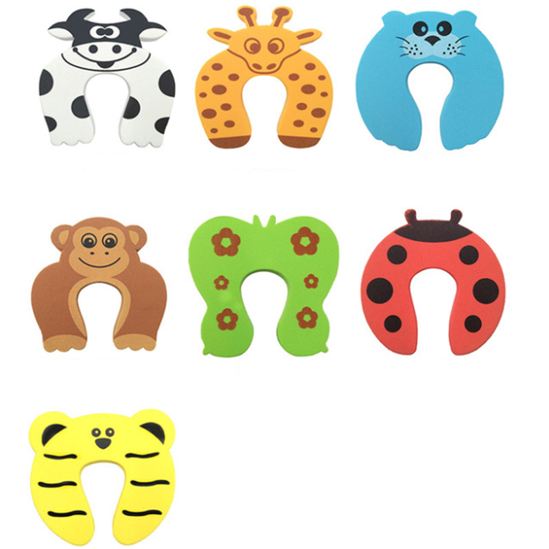 7 Pieces Doorways Gates Decorative Door Stopper Baby Safety Care Cartoon Animal Jammer Kid Children Protection Shutting Device