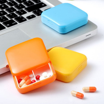 Mini Portable 2 Grid Push Open Style Pill Box Medicine Pillbox Tablet Storage Case Container Cases Storage Box 4 Colors