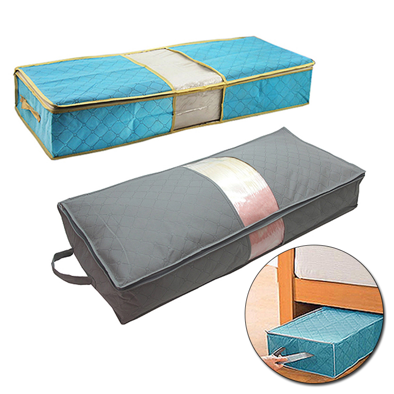 Nonwoven Transparent Creative Storage Bag Dust-Proof Clothes Quilt Blanket Shoes Portable Organizer Holder Box Under Bed Closet