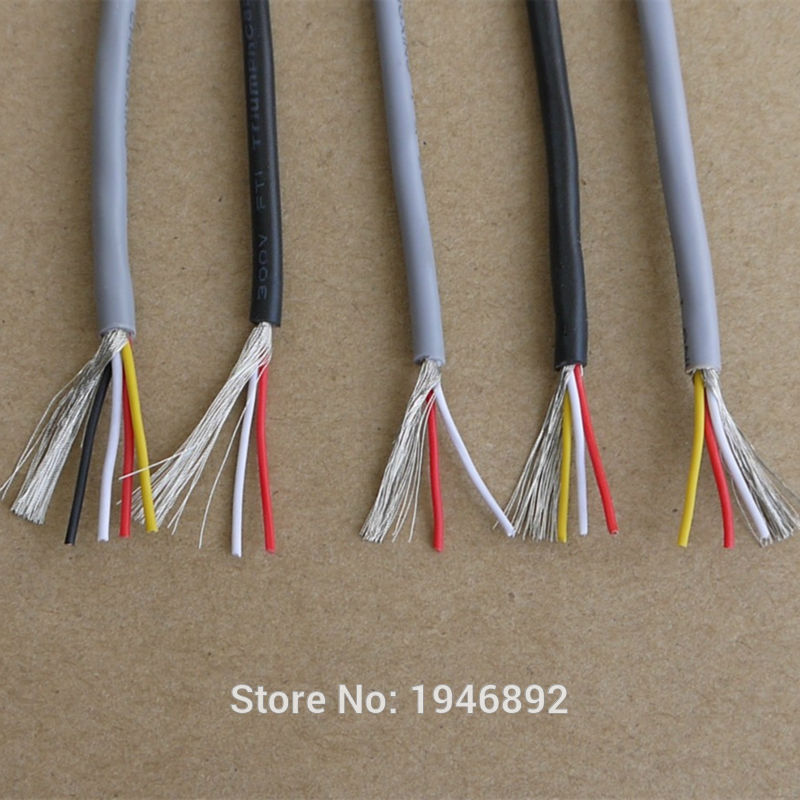 5 Meters High Quality UL 2547 28/26/24 AWG Multi-core control cable copper wire shielded audio cable headphone cable signal line