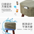 Shoe changing stool household door fashion living room sofa solid wood adult small louis couch Minimalist Modern leather ottoman