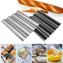 New French Bread Baking Mold Bread Wave Baking Tray Practical Cake Baguette Mold Pans 2/3/4 Groove Waves Bread Baking Tools
