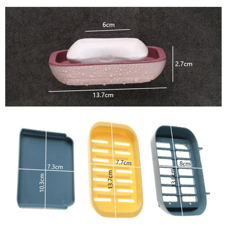 Double Layer Soap Rack No Drilling Wall Mounted Soap Drain Holder Soap Dish Soap Self Adhesive Bathroom Accessories