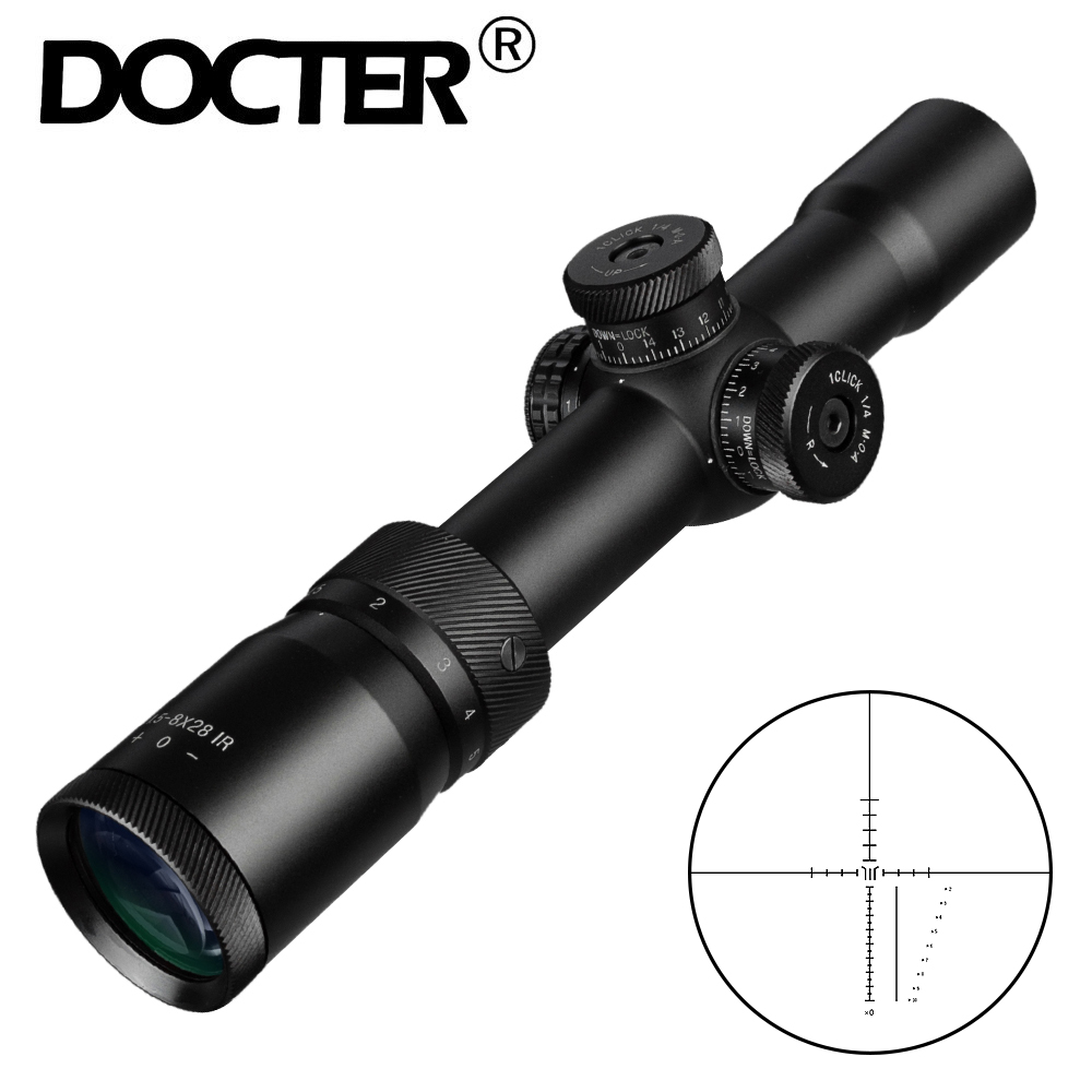 Doctor 1.5-8X28 IR Scope Hunting Air Rifle Wire Rangefinder Reticle Mil Dot Reticle Riflescope Tactical Waterproof Optical Sight