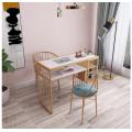 Net red European style gold manicure table and chair set single double diamond iron double deck manicure table sofa chair