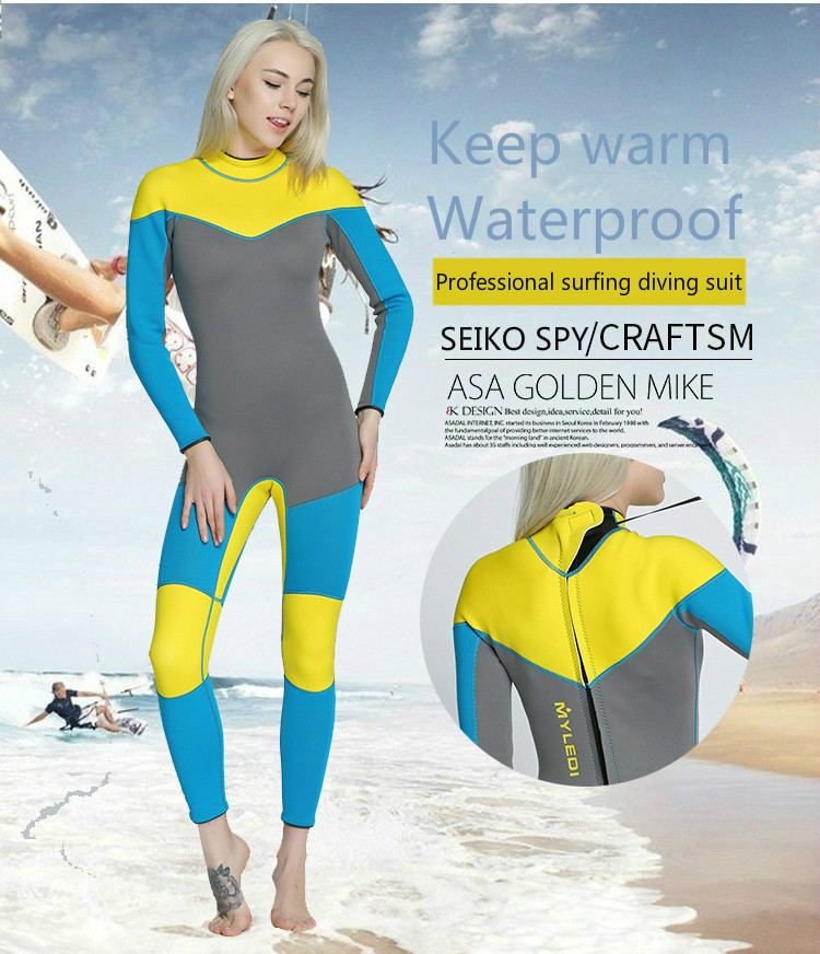 3MM Continuous Scuba Diving Suit Surf Suit Waterproof and Warm Aluminum Ingot Rubber Snorkeling Suit