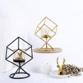Western INS Style Luxurious Metal Candlestick Living Room Restaurant Coffee Shop Decoration Cube Metal Candle Stick High Quality