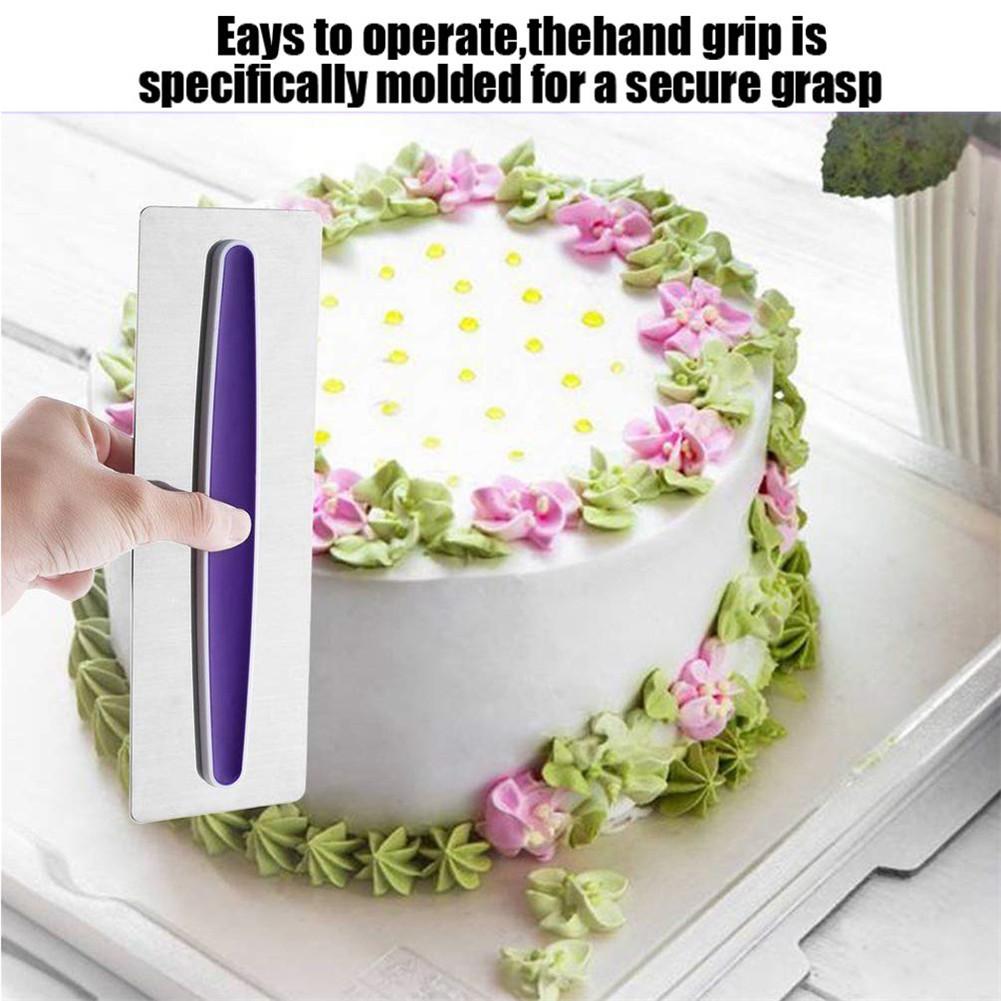 Stainless Steel Icing Comb Cake Smoother Scraper Textures Fondant Mousse Cream Spatula Edge Smoother Cake Baking Pastry Tools
