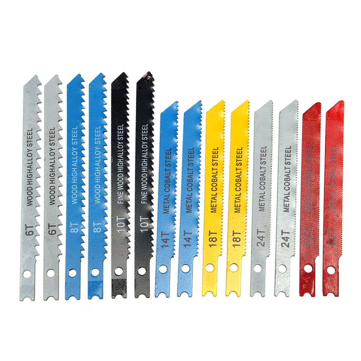 25% Hot Sale 14pcs U Fitting Jigsaw Blades Set Metal Plastic Wood Jig Saw Tool High Quality