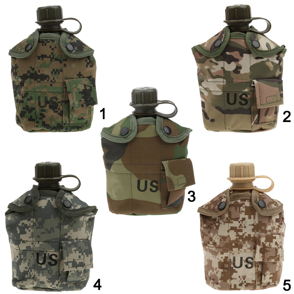 Outdoor 1L Military Camping Army Water Bottle With Pouch Tactical Gear Pouch for Camping Hiking Survival Climbing Accessories