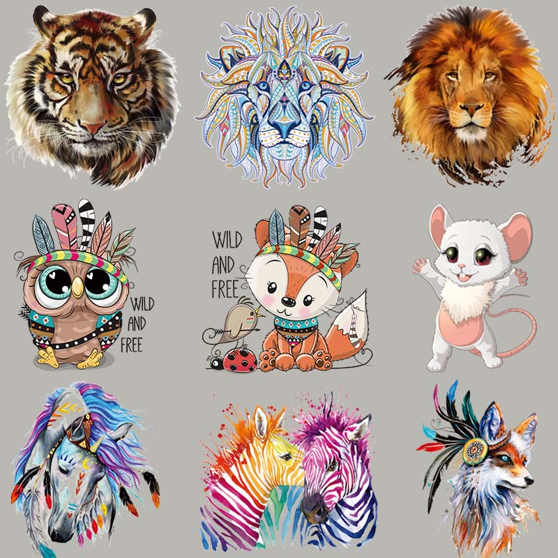 Cool Lion Iron-On Clothes Tops Diy Vinyl Fashion Appliqued Heat Transfer Thermal Stickers Transfers Print On Jeans