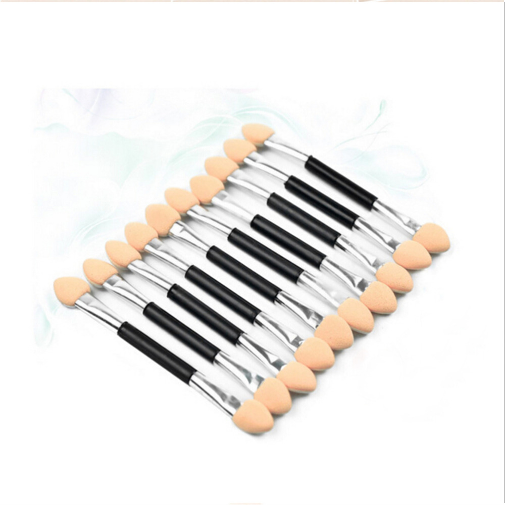 12 pcs Sponge Eye Shadow Applicator Tools Double-ended Disposable Eyeshadow Applicator Brushes Cosmetic Tools For Women Lady