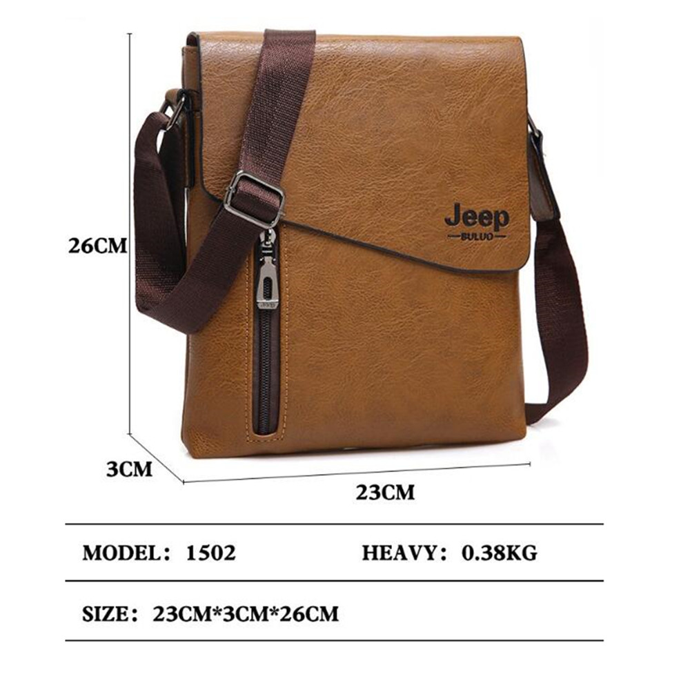 BULUOJEEP Brand High Quality Leather Messenger Bags For Men New Style Man's Tote Bag Fashion Crossbody Shoulder Bags JEEP1502