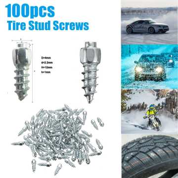 12mm Metal Screw Tire Studs Snow Spikes Anti-Slip Anti-ice for Car SUV ATV UTV Motorcycle Winter Anti-Slip 100/200/300/400PCS