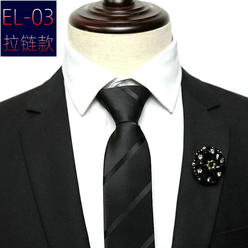 48*6 CM 1200pin Zipper Tie Mens 6cm Skinny Zipper Neckties of Fashion Business Casual Lazy Ties for Men Striped Solid color ties